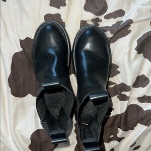 Black Leather Ankle Boots-used once